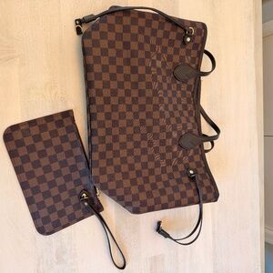 Brown Checkered Tote